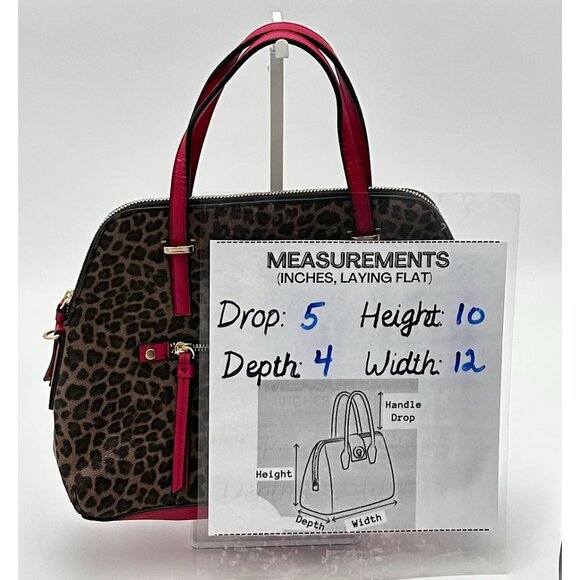 Kate Landry Leopard Print Handbag With Red Accents & Detachable Strap - Picture 8 of 8